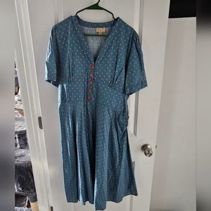 Lindy Bop 'Ionia' Vintage 1950's Rockabilly Pinup Flared Tea Dress